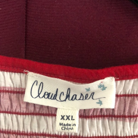NWT CLOUD CHASER WHITE AND RED STRIPED TANK TOP - Picture 3 of 4